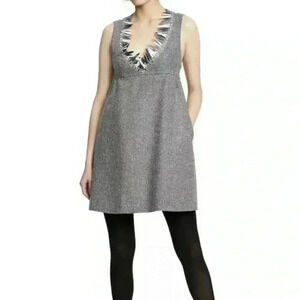 Anna Sui Target Womens S Sequin Neckline Sleeveless Tweed Boucle Dress Gray NWOT